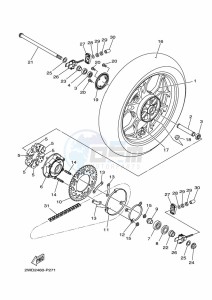 YZF250-A (B6P4) drawing REAR WHEEL