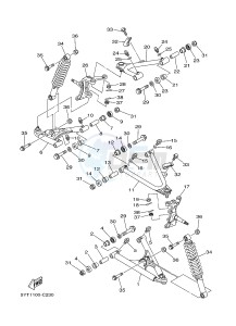 YFM350 YFM35RB RAPTOR 350 (1BS8 1BS7) drawing FRONT SUSPENSION & WHEEL