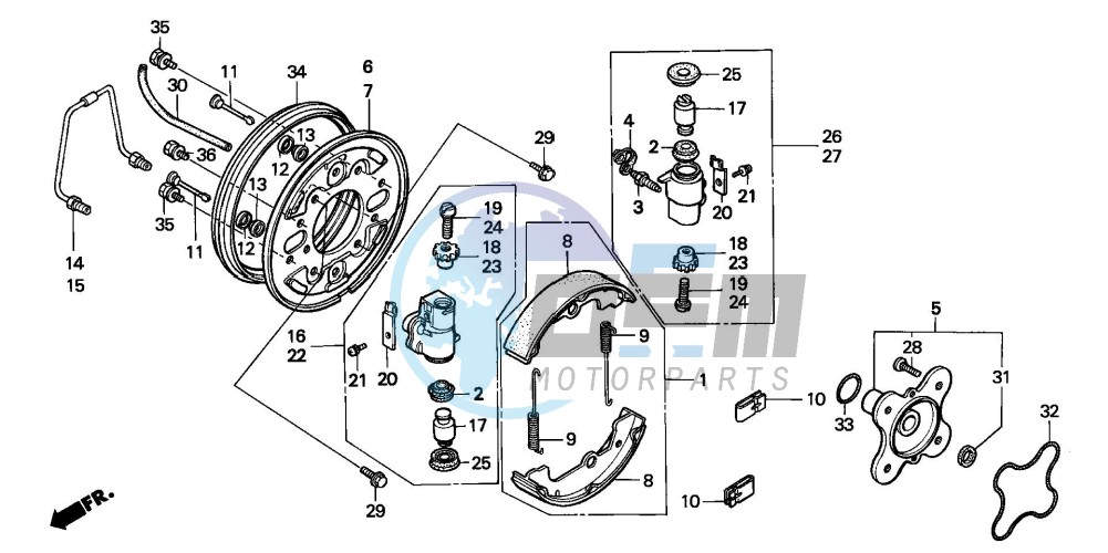 FRONT BRAKE PANEL (TRX350J/DJ/K/DK/L/M/N/P)