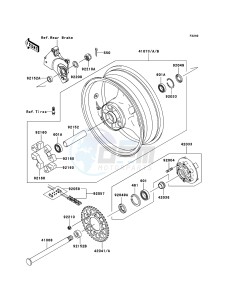 Z1000 ZR1000B7F FR GB XX (EU ME A(FRICA) drawing Rear Hub