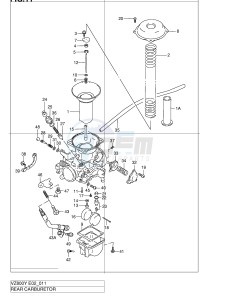 VZ800 (E2) MARAUDER drawing REAR CARBURETOR