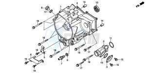 TRX250 RECON drawing REAR CRANKCASE COVER