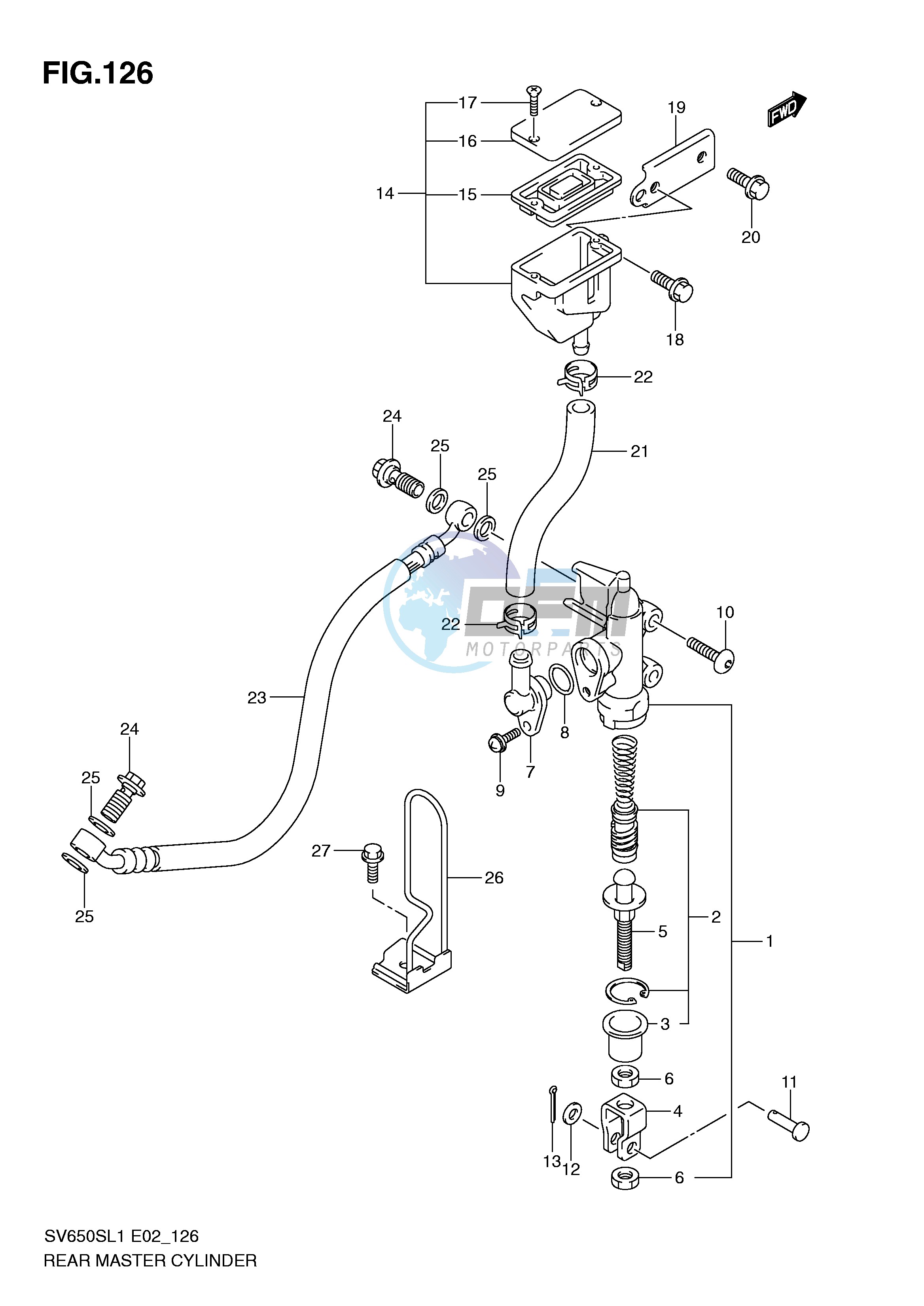 REAR MASTER CYLINDER (SV650SL1 E2)