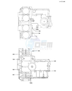 KZ 1000 K [LTD] (K1-K2) [LTD] drawing CRANKCASE BOLT & STUD PATTERN