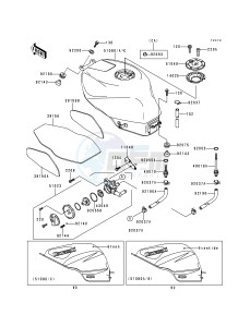 ZX 600 F [NINJA ZX-6R] (F1-F3) [NINJA ZX-6R] drawing FUEL TANK -- ZX600-F1- -