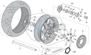 RSV 4 1000 APRC Factory ABS USA drawing Rear Wheel