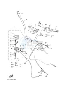 YFM700FWA YFM7FGD GRIZZLY 700 (1ND7) drawing STEERING HANDLE & CABLE