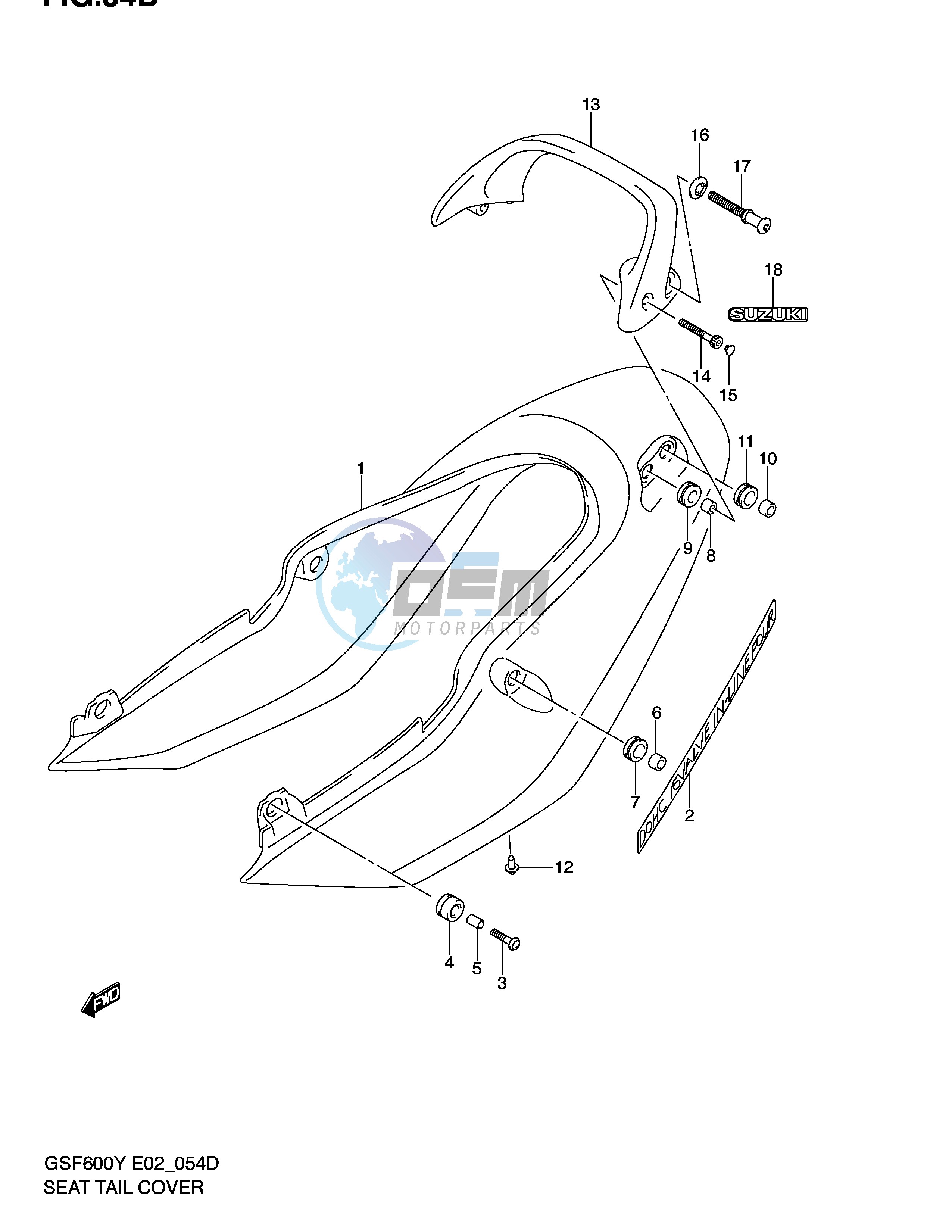 SEAT TAIL COVER (GSF600SK2 SUK2)