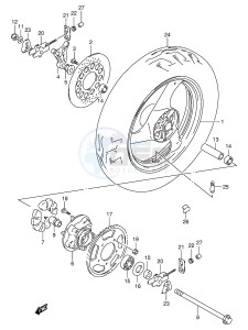 GSX600F (E2) Katana drawing REAR WHEEL