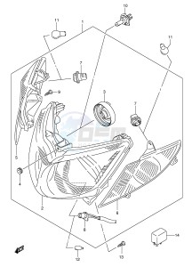 AN400 (E2) Burgman drawing FRONT COMBINATION LAMP (MODEL K5 K6)