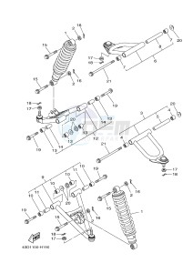 YFM90R (43DD 43DE 43DF 43DD) drawing FRONT SUSPENSION & WHEEL