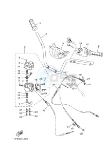 YFM700FWAD YFM700PE GRIZZLY 700 EPS (2BG3 2BG4) drawing STEERING HANDLE & CABLE