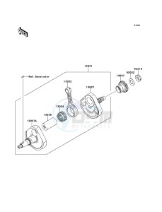 KX250F KX250ZEF EU drawing Crankshaft