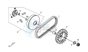 GTS 125 EFI drawing CLUTCH / V BELT