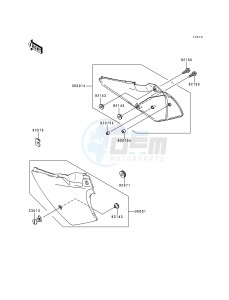 KDX 200 H [KDX200] (H2-H5) [KDX200] drawing SIDE COVERS_CHAIN COVER