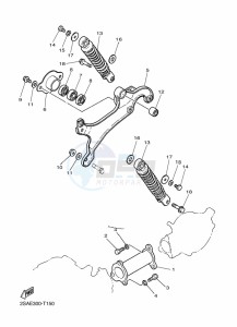 PW50 (BSL3) drawing REAR ARM & SUSPENSION