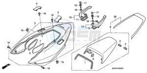 VFR8009 UK - (E / MME TWO) drawing REAR COWL