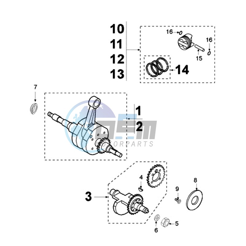 CRANKSHAFT AND CYLINDER