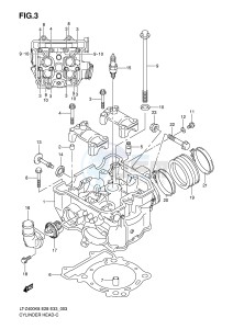 LT-Z400 (E28-E33) drawing CYLINDER HEAD