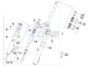 X7 250 ie Euro 3 drawing Fork steering tube - Steering bearing unit