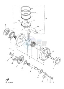 YZ450F (B111 B112 B113 B114) drawing CRANKSHAFT & PISTON