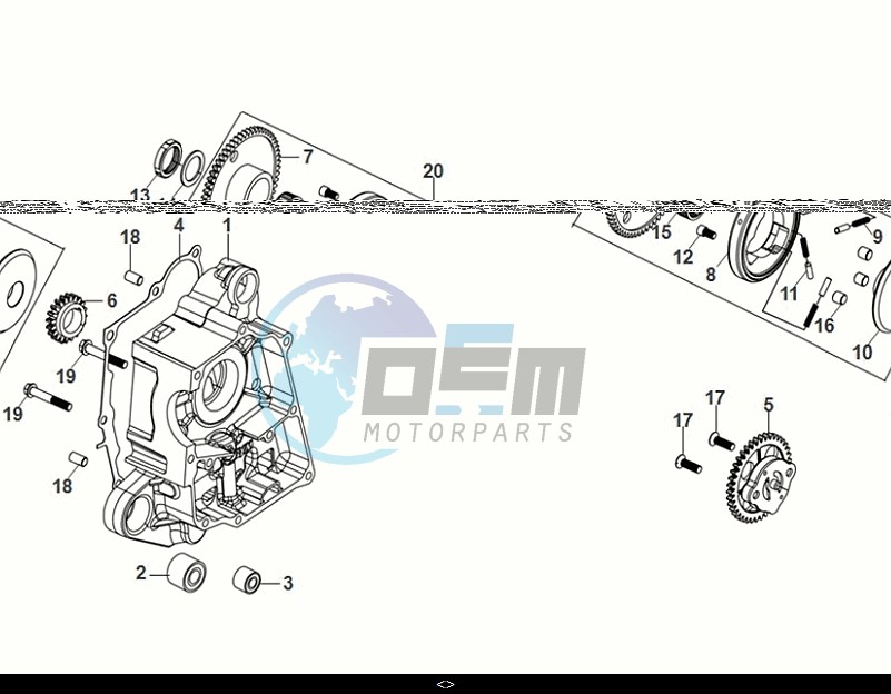 R CRANK CASE-OIL PUMP ASSY