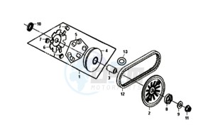 ORBIT II 50 25KMH (L8) NL drawing MOVABLE FLANGE / V-BELT