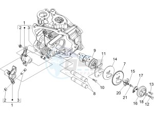 LX 150 4T USA drawing Rocking levers support unit