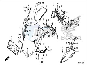 CBR500RAH CBR500R ED drawing UPPER COWL