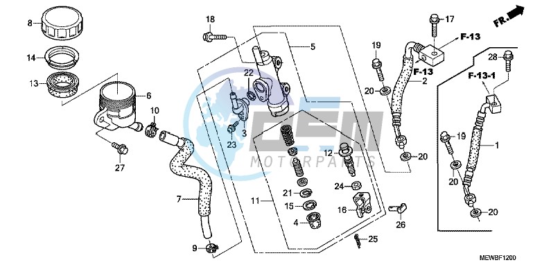 RR. BRAKE MASTER CYLINDER