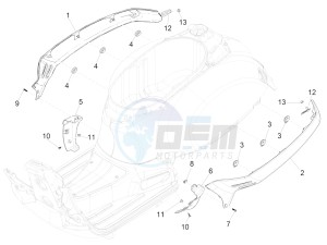 GTS 125 4T E4 ABS (EMEA) EU, GB) drawing Side cover - Spoiler