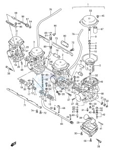 GSX600F (E2) Katana drawing CARBURETOR (MODEL J)