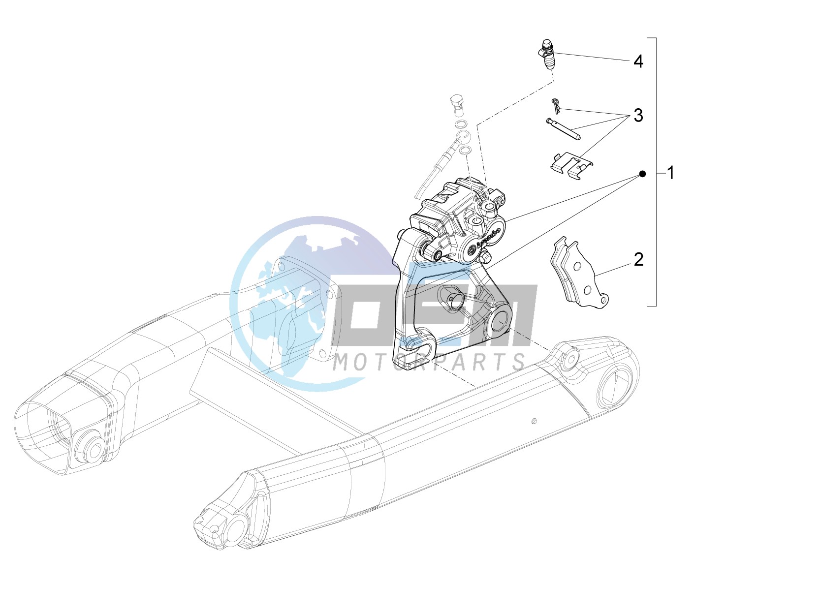 Rear brake caliper