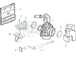 NRG 50 power DT drawing Carburettor assembly - Union pipe