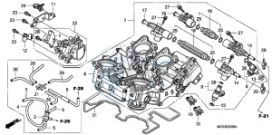 VFR1200FD VFR1200F UK - (E) drawing THROTTLE BODY