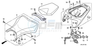 CBR1000RA9 France - (F / ABS CMF) drawing SEAT