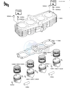 ZX 750 E [GPZ 750 TURBO] (E1-E2) [GPZ 750 TURBO] drawing CYLINDER_PISTONS