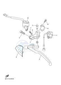 YZ450F (B111 B112 B113 B114) drawing HANDLE SWITCH & LEVER