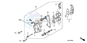 CBF125MD CBF125M UK - (E) drawing FRONT BRAKE CALIPER