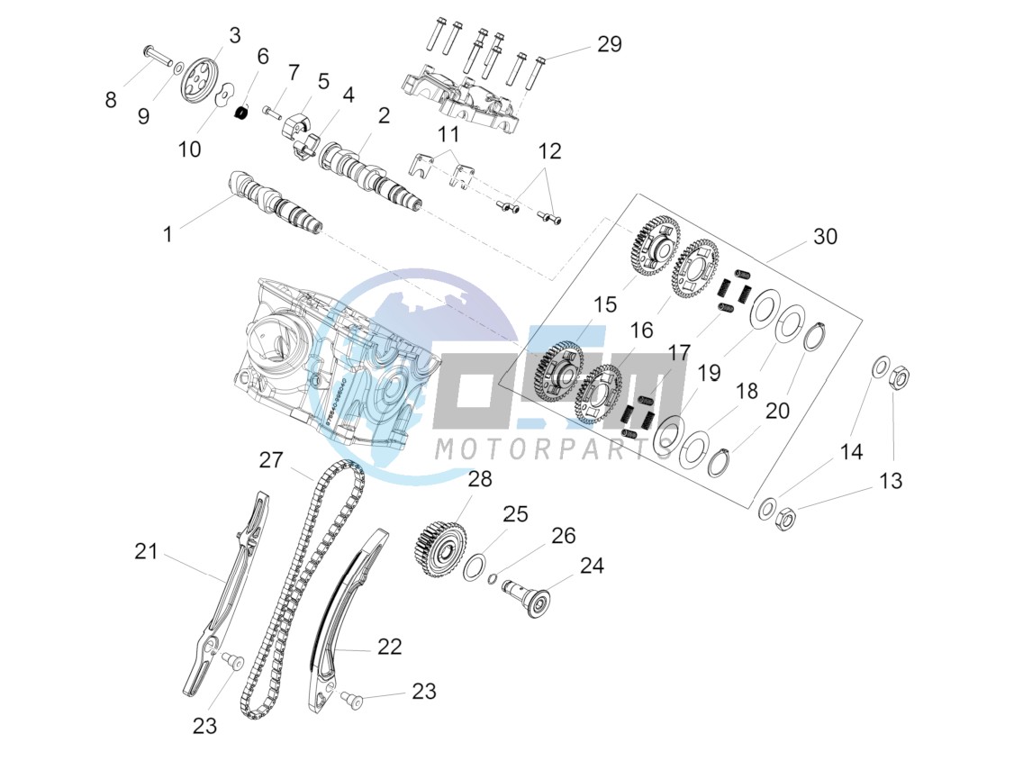 Rear cylinder timing system