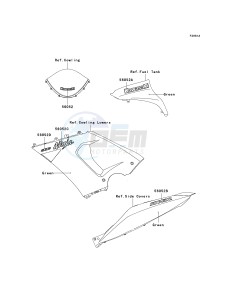 ZX 636 C [NINJA ZX-6R] (C1) C1 drawing DECALS-- GREEN- -