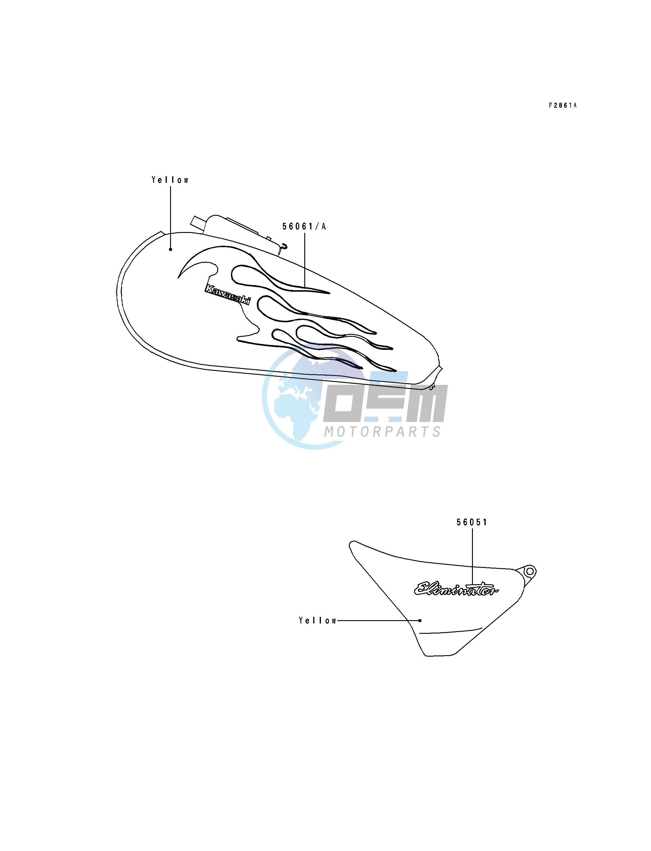 DECALS-- YELLOW- --- ZL600-B2- -