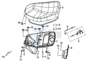 X'PRO 50 (45 KM/H) (AE05W4-FR) (L4-M1) (M1 - 2021) drawing BUDDYSEAT - LUGGAGE BOX - SUPPORT