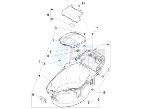 ZIP 50 4T NOABS E4 (EMEA) drawing Helmet housing - Undersaddle