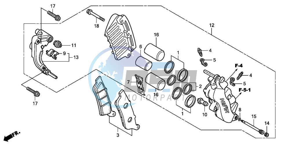 FRONT BRAKE CALIPER (FES1253-5)(FES1503-5)