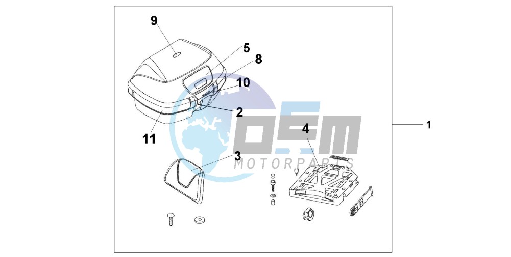 TOP BOX 45L PETROL BLUE M