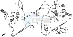 SFX50 drawing HANDLE LEVER/SWITCH/CABLE (1)