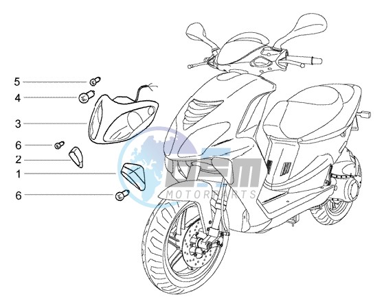 Front light-front turn sig. Lamp