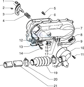 Sfera RST 125 drawing Kickstarter - Crankcase cooling