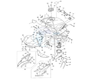 YZF R6 600 drawing FUEL TANK 13SL-N-SV-W